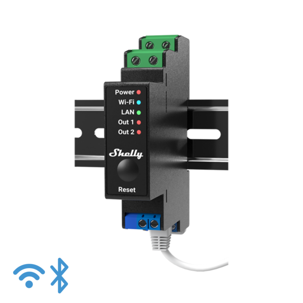 Shelly Plus 2PM  Smart Interruptor Relé Inalámbrico y Bluetooth 2