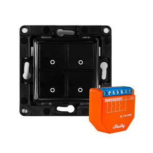 Shelly Wall switch 4 + Shelly Plus i4 Black